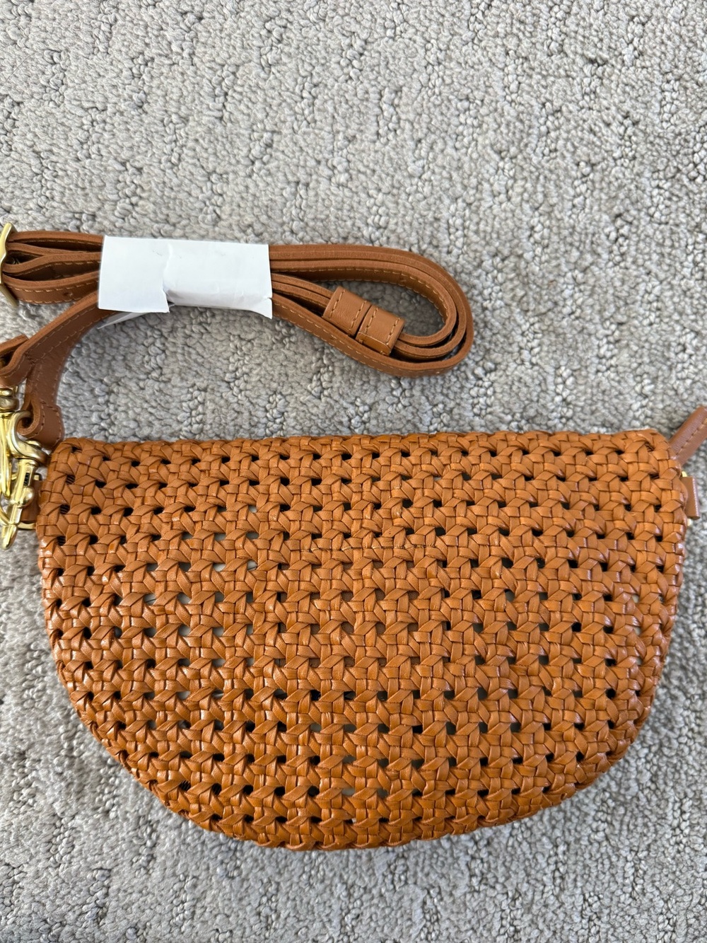 Clare V. Petite Fanny Rattan Woven Leather Belt Bag - Picture 10 of 14